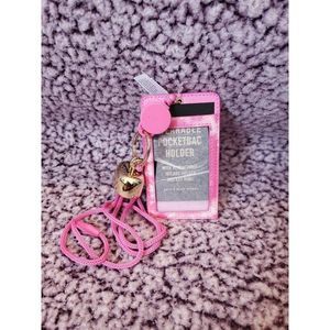 Bath & Body Works Pink Tie Dye Wearable ID Keychain Pocketbac Holder